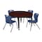Regency Tables > Height Adjustable > Round Table & Chair Sets, 42 W, 42 L, 23-34 H, Mahogany TB42RNDMHAPBK45NV - alternate 1